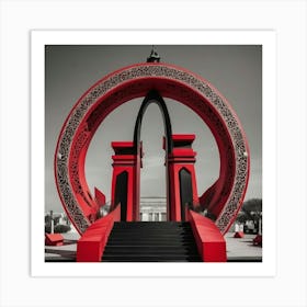 Gran Portal Circular Con Escalera Art Print