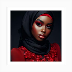 Black Woman In Hijab Art Print