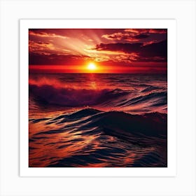 Sunset Over The Ocean 99 Art Print