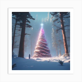 Christmas Tree In The Forest 120 Art Print