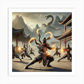 A Dynamic Scene Of The Elite Sentinels Of The Shen Art Print