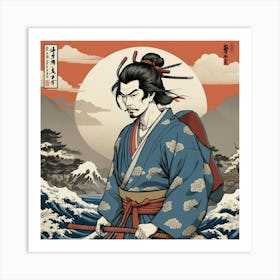 Samurai Ukiyoe E Style Illustration Art Print 0 Art Print