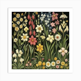 Daffodils In A Garden Art Art Print