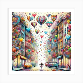 Heart Balloons Art Print