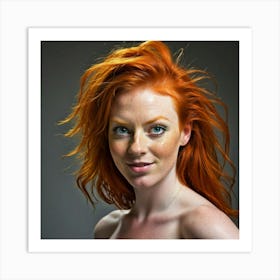 Portrait Of A Woman With Red Hair 3 Art Print