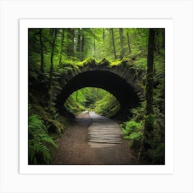 Bridge In The Forest 1 Art Print