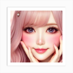 Pink Haired Girl 1 Art Print