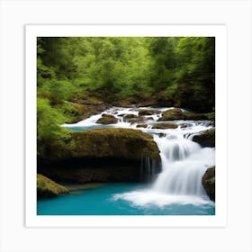 Waterfall In The Forest 5 Art Print