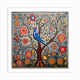 Blue Bird In A Tree 1 Art Print