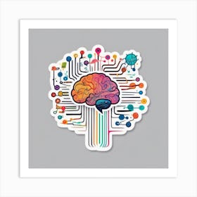 Brain With Circuits 1 Art Print