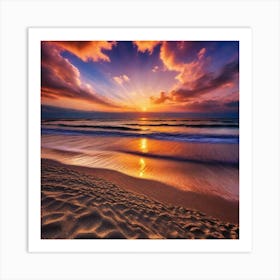 Sunset On The Beach 274 Art Print