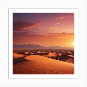 Sunset In The Desert 2 Art Print