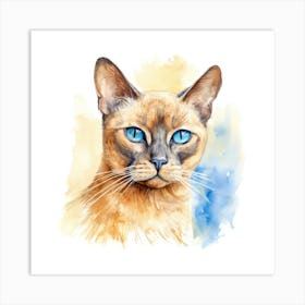 Tonkinese Mink Cat Portrait 2 Art Print