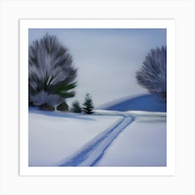Snowy Tracks Art Print