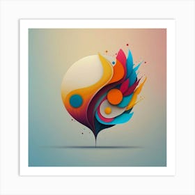 Abstract Yin Yang Art Print