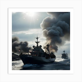 Naval Warfare - Ships at Sea 4 Art Print