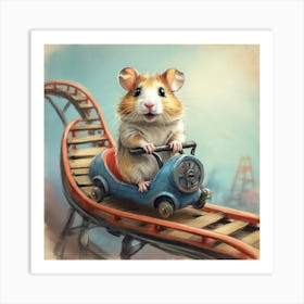 Hamster On Roller Coaster 5 Art Print