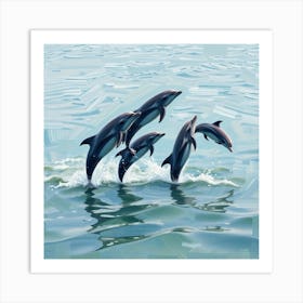 Dolphins Jumping 1 Art Print