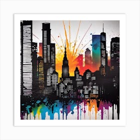 New York City Skyline 32 Art Print