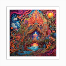 Dreamshaper V7 A Psychedelic Representation Bulding With Vibra 0 Art Print