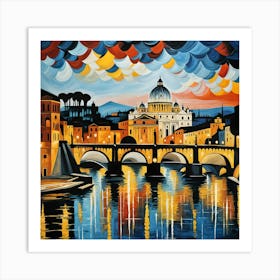 Sunset In Rome Art Print