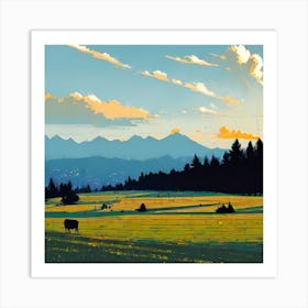 Sunset In The Mountains 19 Art Print