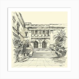 Sketch Of A Building 3 Art Print