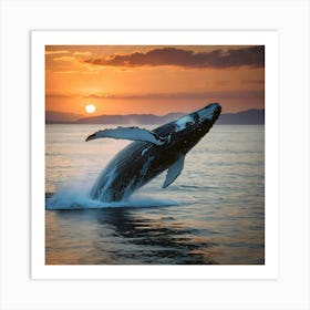 Humpback Whale Jumping 11 Art Print