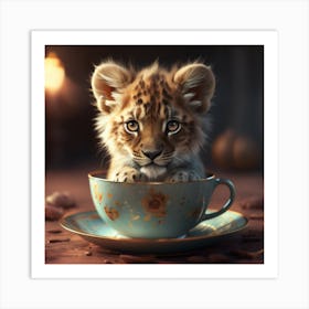 Lion Cub In A Teacup Art Print