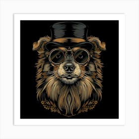 Steampunk Dog 42 Art Print