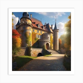 Castle In The Fall Art Print