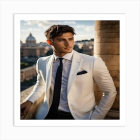 Man In A White Suit Art Print