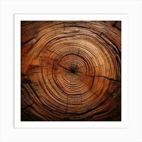 Firefly Natural Wood Texture With Rustic Tree Rings And Bark 21628 (2) Art Print