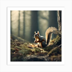 Squirrel In The Forest 206 Art Print