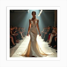 Wedding Dress On The Runway 1 Art Print