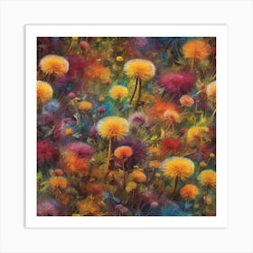 Dandelions meadow Art Print