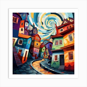 Colorful City Street Art Print