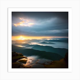 Sunrise Over The Mountains Art Print