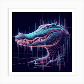 Alligator Head Art Print