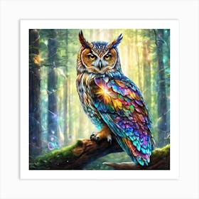 Owl In The Forest 35 Art Print