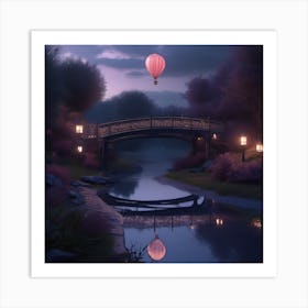 Hot Air Balloons Landscape 15 Art Print