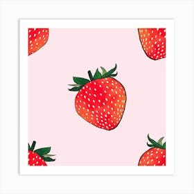 Strawberry Seamless Pattern Art Print