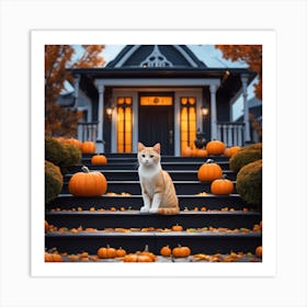 Halloween Cat 22 Art Print