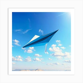 Paper Airplane In The Sky Art Print