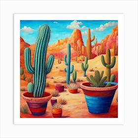 Cactus In The Desert Art Print