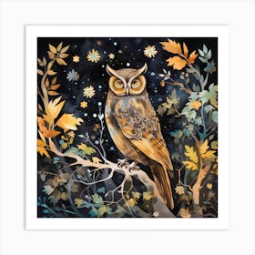 Owl At Night 3 Art Print