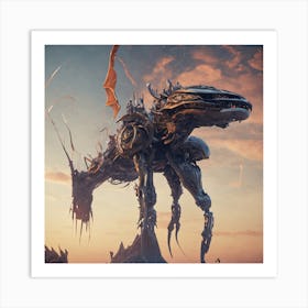 Futuristic Dragon Art Print