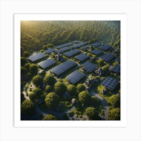 Solar Farm In The Forest Art Print