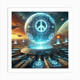 A Sci Fi Scene Peacekeeper Sphere Shield Domes Art Print