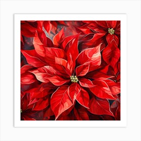 Poinsettia Flowers Art Print